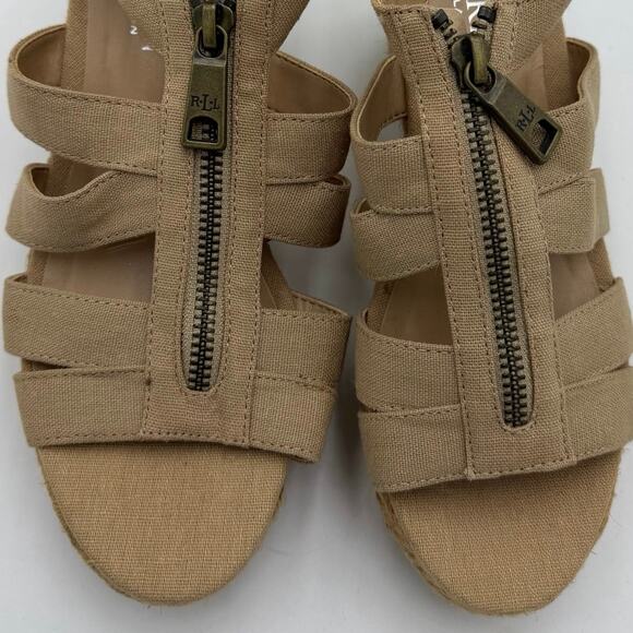 Ralph Lauren Kelcie Wedge Sandal Beige Espadrilles Vacation Resortwear Coastal 6 - Picture 6 of 7